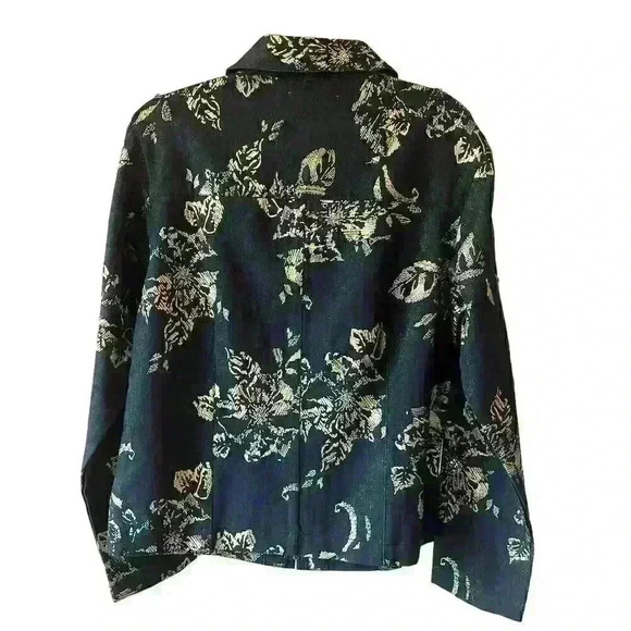 Keren Hart Women's Floral Embellished Jacket Black Gold Size M - Picture 7 of 7